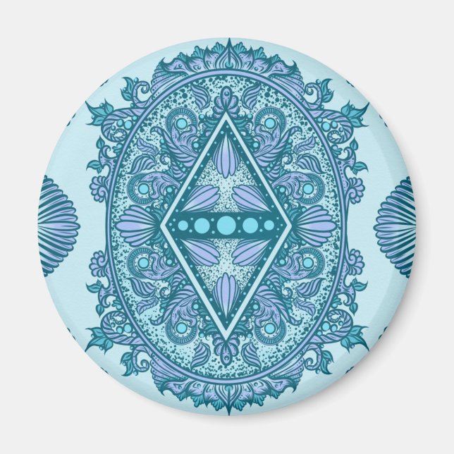 Imã Blue Diamond Mandala (Frente)
