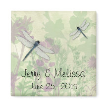 Blue Dragonflies Weding Favor Magnet