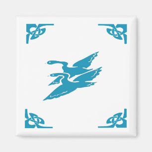 Imã Blue Dutch Geese Delft Holland