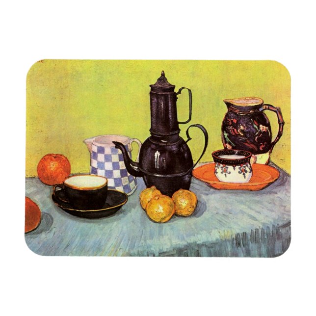 Ímã Blue Enamel Coffeepot por Vincent van Gogh (Horizontal)