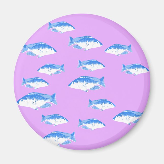 Imã Blue fish on lilac (Frente)