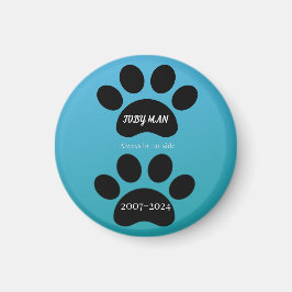 Imã Blue Gradient Double Paw Print Remembrance