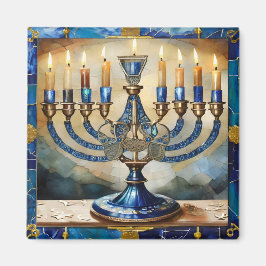 Imã Blue Hanukkah Menorah