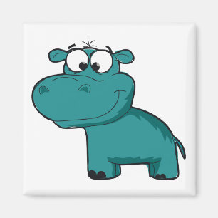 Imã Blue Happy Hippo
