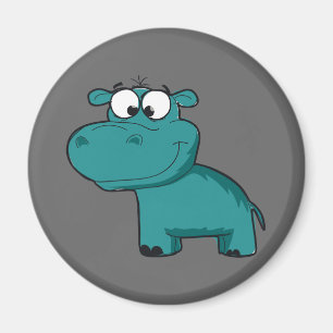 Imã Blue Happy Hippo