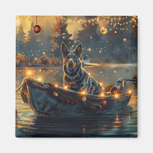 Imã Blue Heeler Natal Festivo Viagem