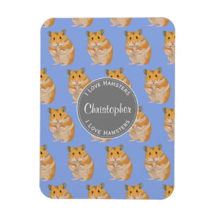 Ímã Blue I ama Hamsters Hamster Patterno