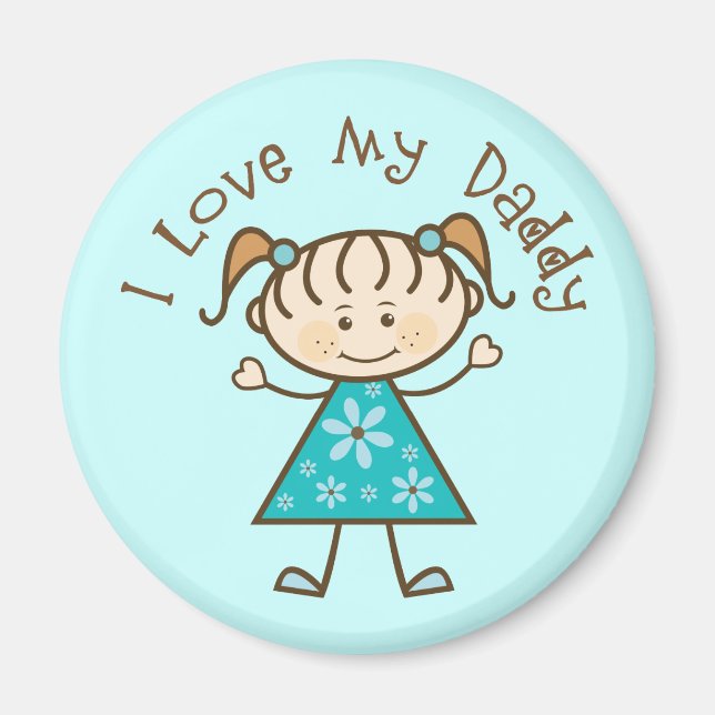 Imã Blue I Love My Pai Gift (Frente)