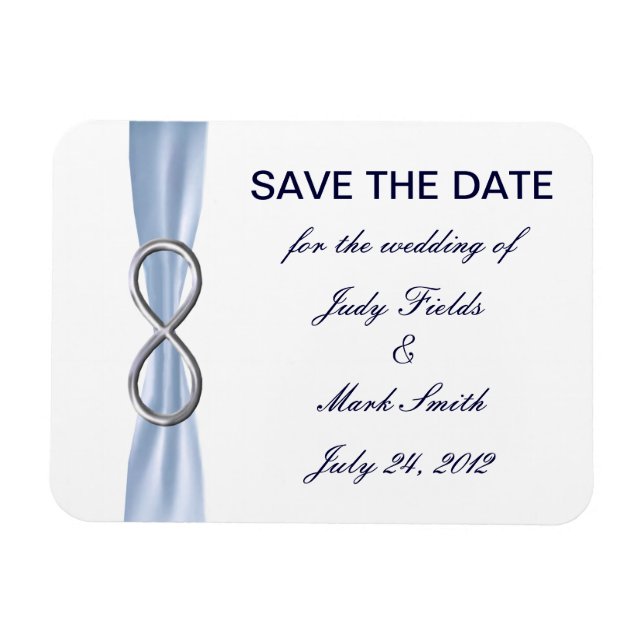 Ímã Blue Infinity Wedding Save The Date Magnet (Horizontal)