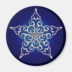 Imã Blue Iridescent Star Magnet