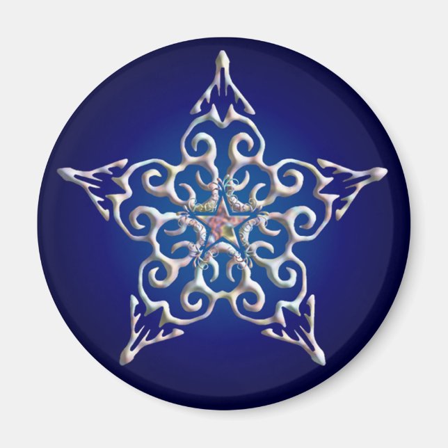 Imã Blue Iridescent Star Magnet (Frente)
