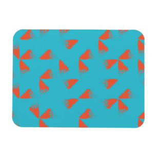 Ímã Blue, orange, vibrant, trendy geometric pattern
