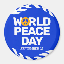 Imã Blue Orange World Peace Day Sign