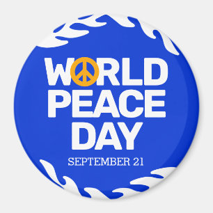 Imã Blue Orange World Peace Day Sign