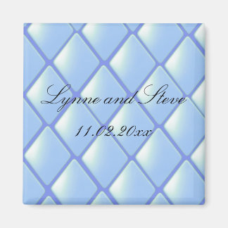 Imã Blue Quilted Diamond Save the Date