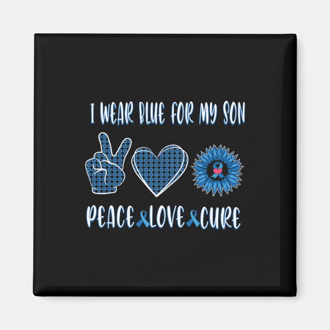Imã Blue Ribbon to My Son Novembro Diabetes Consciênci (Frente)