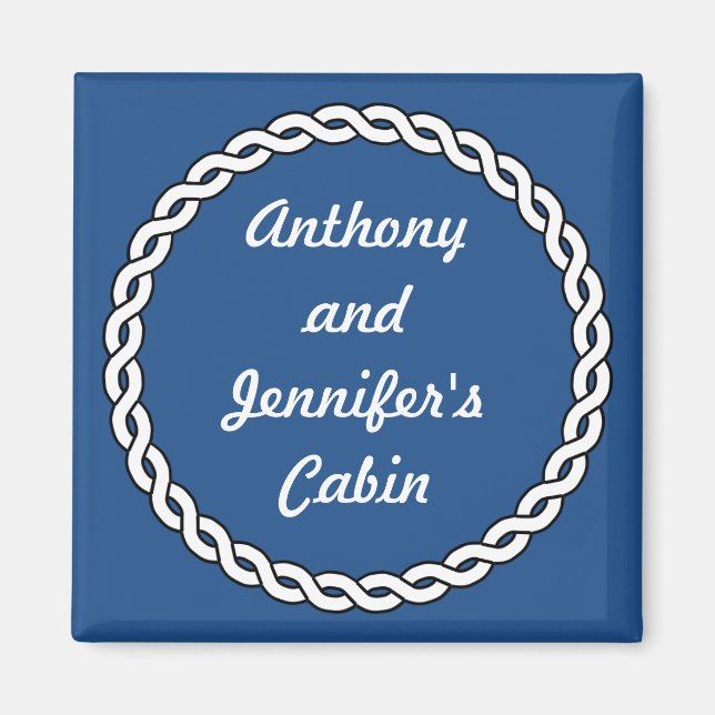 Imã Blue Rope Border Stateroom Door Marker Blue (Frente)