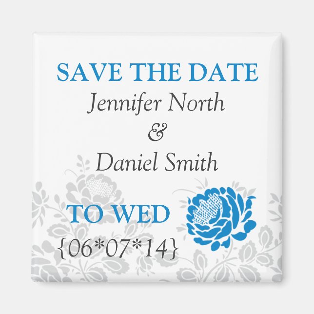 Imã Blue Save The Dates (Frente)