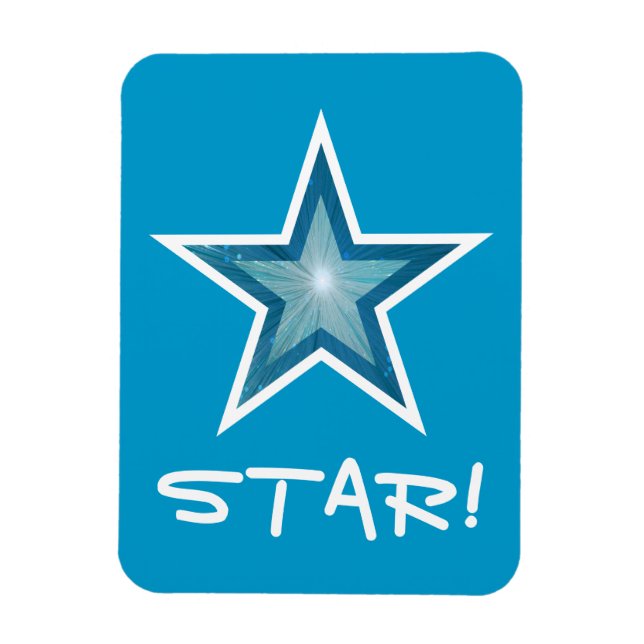 Ímã Blue Star 'STAR', azul-íman flexível (Vertical)