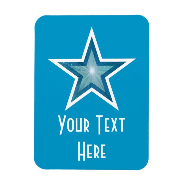 Ímã Blue Star 'Text', íman flexível azul vertical (Vertical)