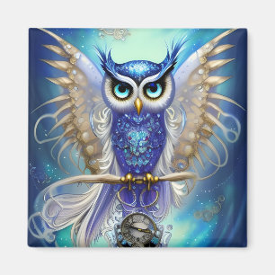 Imã Blue Steampunk Owl