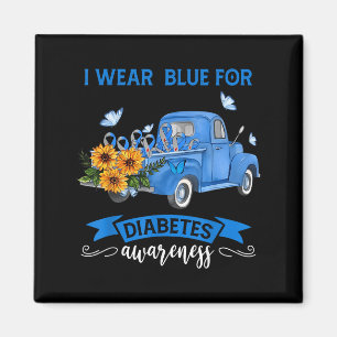 Imã Blue Sunflower Truck Vestimos Azul Para Diabetes A