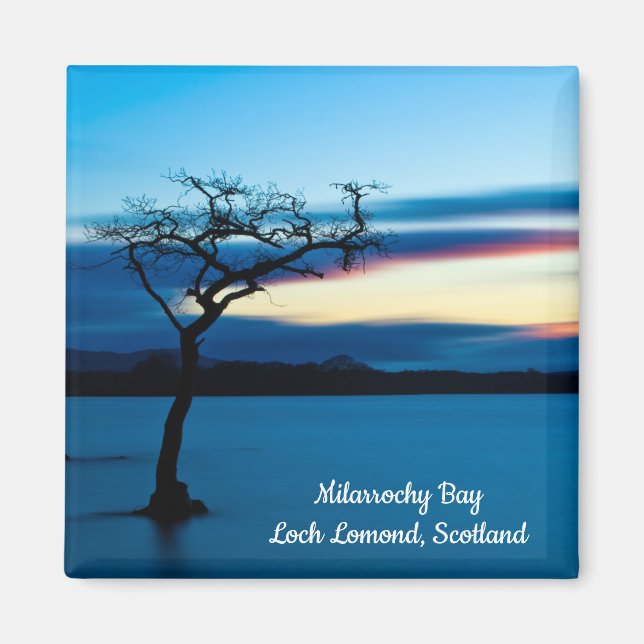 Imã Blue Sunset sobre Loch Lomond, Scotland Magnet (Frente)