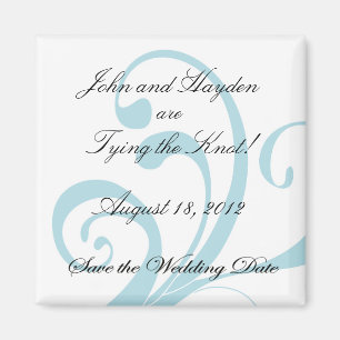Imã Blue Swirly Salve o ímã de data de casamento