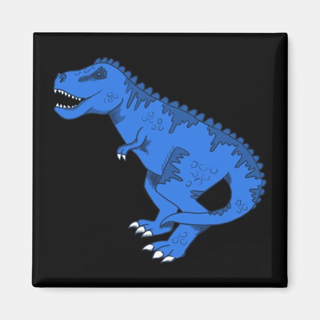 Imã Blue T-rex On Cinza Sticker (Frente)