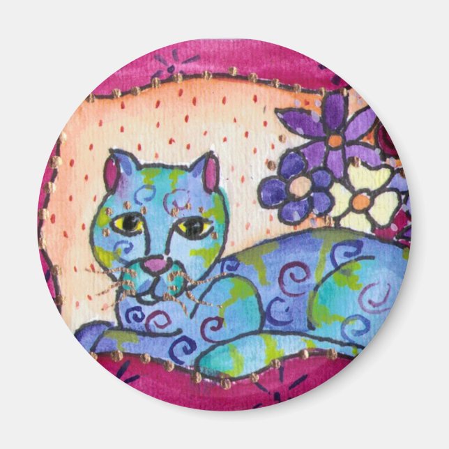 Imã Blue Tabby Cat (Frente)