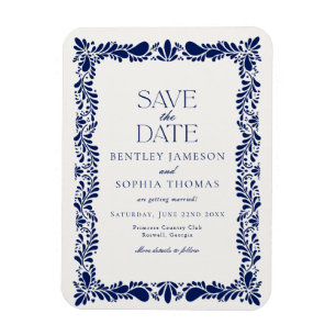 Ímã Blue Talavera Azulejo Espanhol Fiesta Salvar a Dat