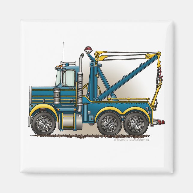 Imã Blue Tow Truck Wrecker Magnets (Frente)