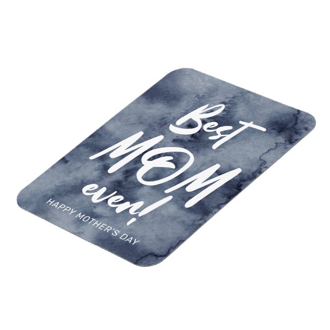 Ímã Blue Watercolor Splash Melhor Dia de as mães Mãe (Left Side)