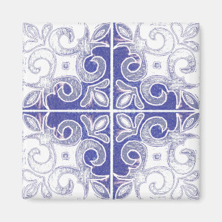 Imã Blue White Swirl Inspirado por Azulejos portuguese
