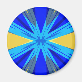 Imã Blue Yellow Winter Christmas Xmas Star Starburst