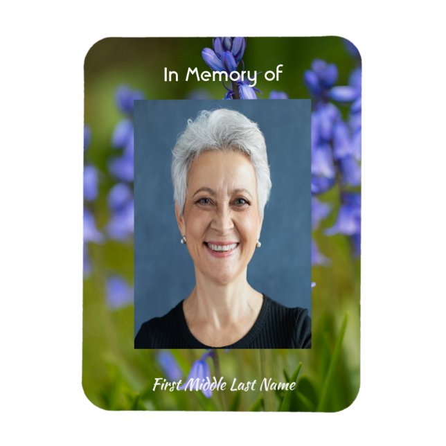 Ímã Bluebells Garden Flowers  Memorial Keepsake  (Vertical)