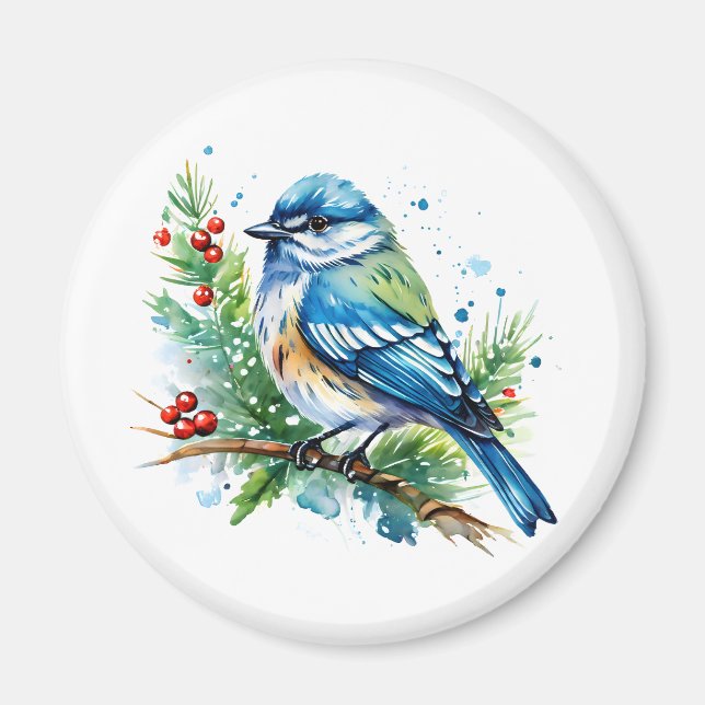 Imã Bluebird at Christmas (Frente)