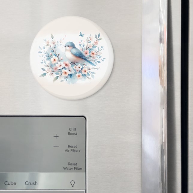 Imã Bluebird Blossom Aquarela Serenidade (In Situ (Fridge))
