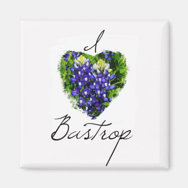 Imã Bluebonnet "I Love Bastrop" Magnet (Frente)