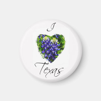 Imã Bluebonnet "I Love Texas" Magnet "Heart Design Mag