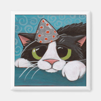 Imã Blues de aniversário - Magneta de gato