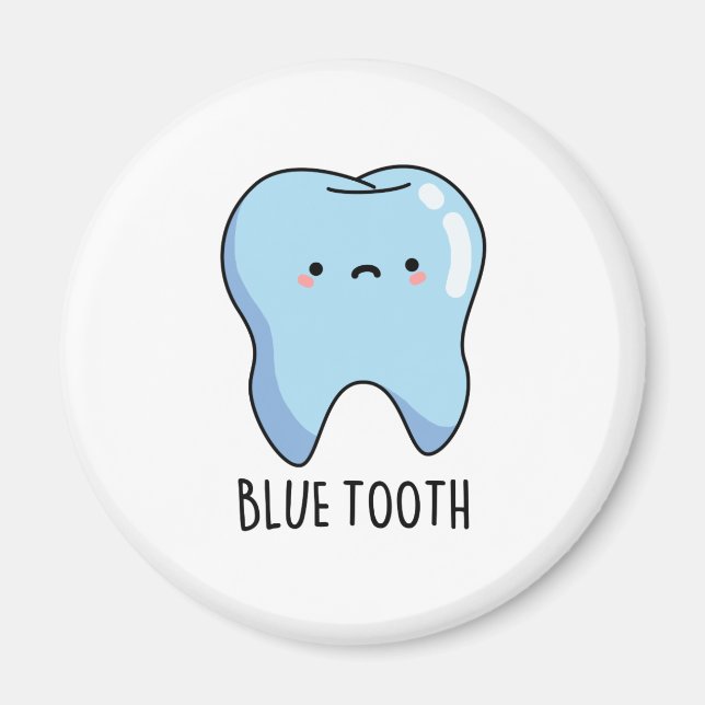 Imã Bluetooth Engraçado técnico Tooth Azul (Frente)
