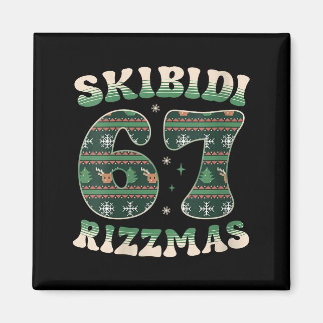 Imã Blusas Skibidi Rizzmas 67 Seis Sete Meme Natal Fei (Frente)