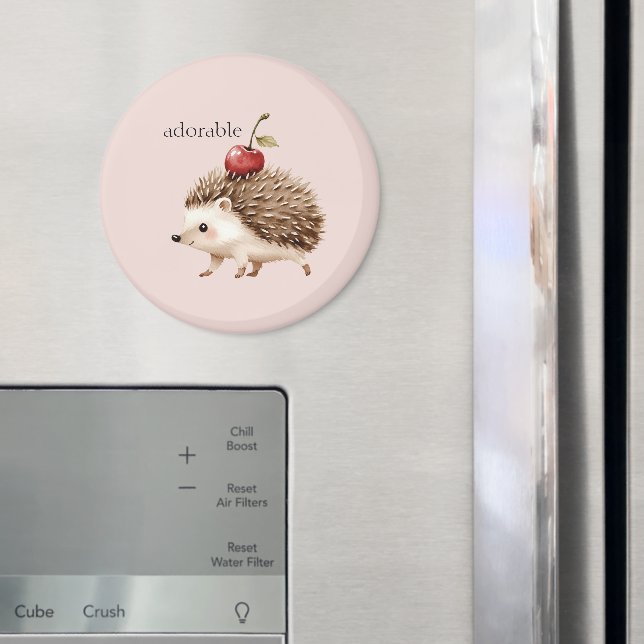 Imã Blush Pink Red Cherry Adorable Hedgehog (In Situ (Fridge))