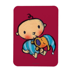 Ímã Boa noite Beija Puppy Adorável de Pijama Azul