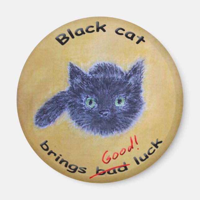 Imã Boa sorte para o gato negro (Frente)