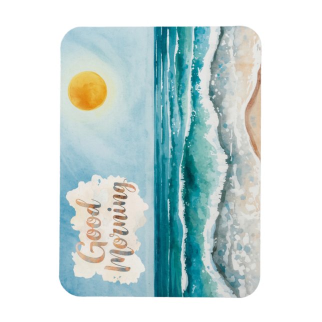 Ímã Boa Vida de Praia Matinal (Vertical)