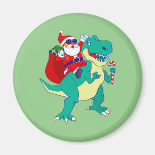 Imã Boas de Natal Dinossauro Papais noeis T Rex Xmas D