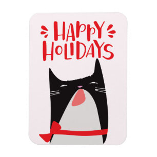 Ímã Boas festas - desenhos animados bonitos do gato do