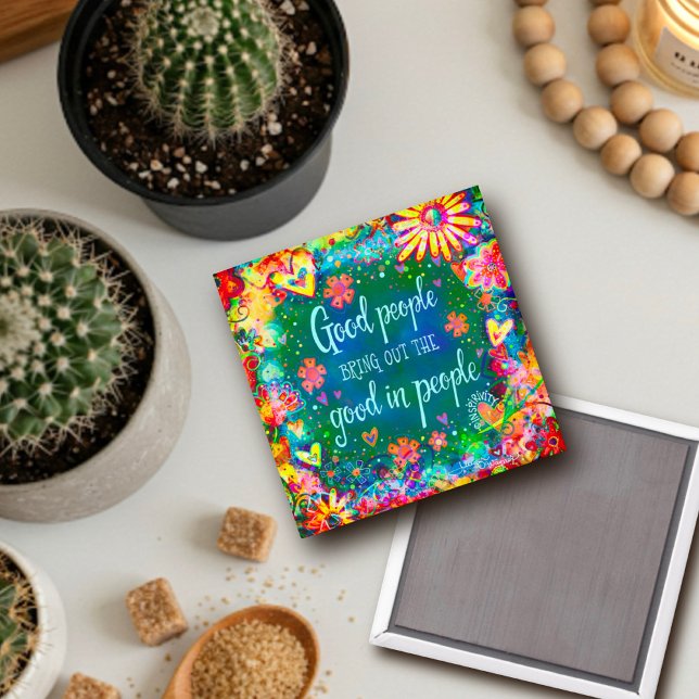 Imã Boas Pessoas Inspiradoras Citação Floral Bonito (Criador carregado)